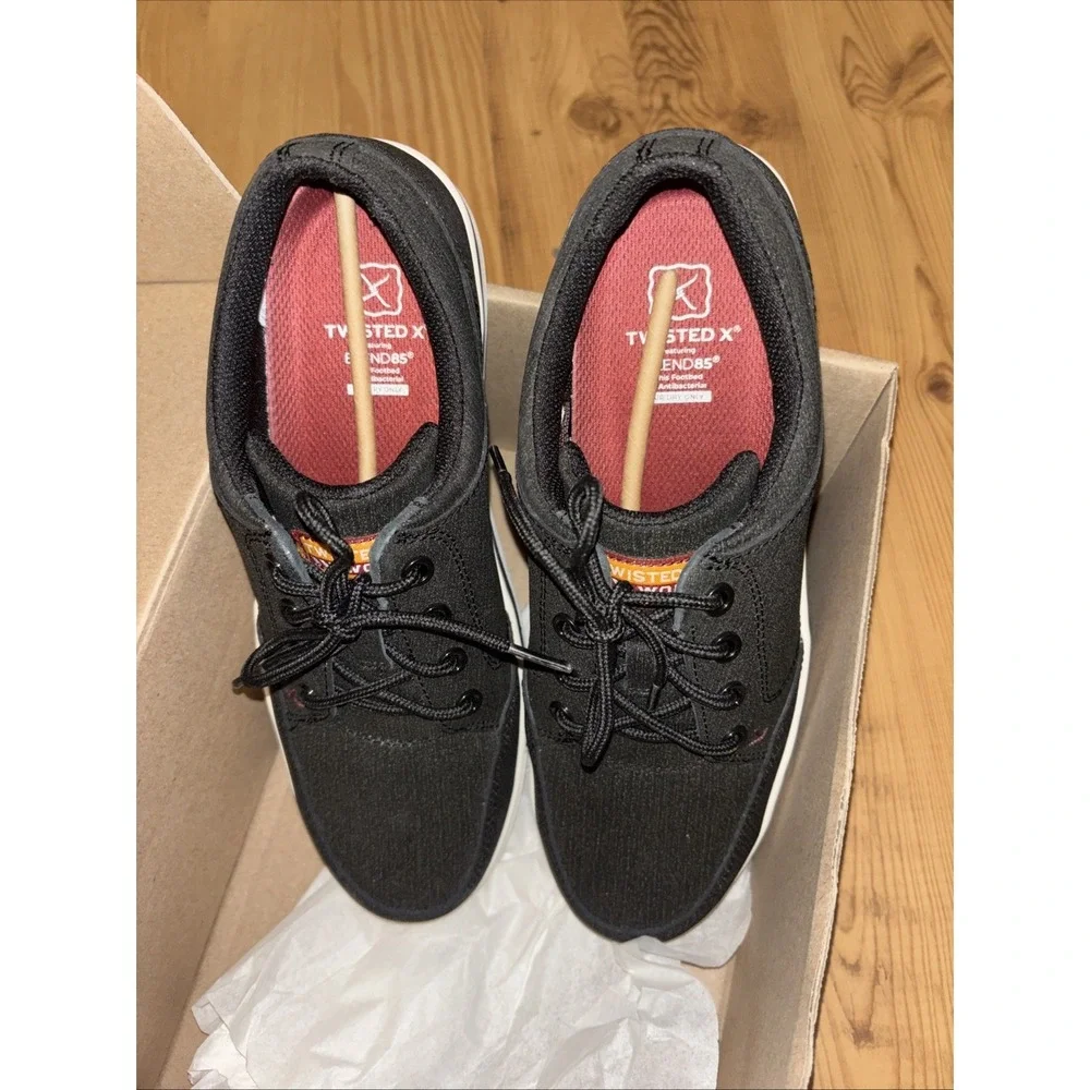 New Twisted X Work Kicks Men's 8.5 M Black Nano Safety Toe Lace Up Sneaker Shoes
